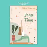 PSD gratuito plantilla de póster para tiempo de yoga