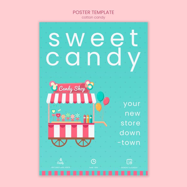 Plantilla de póster de tienda de dulces