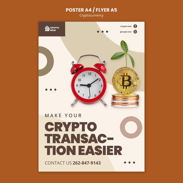 Plantilla de póster de transacciones criptográficas