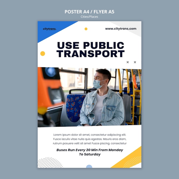 PSD gratuito plantilla de póster de transporte público