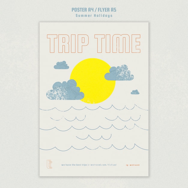 Plantilla de póster para vacaciones de verano