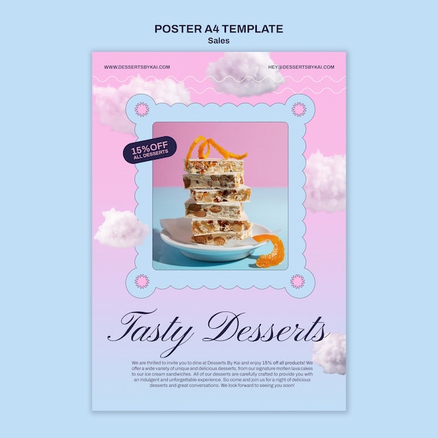 PSD gratuito plantilla de póster de ventas degradado