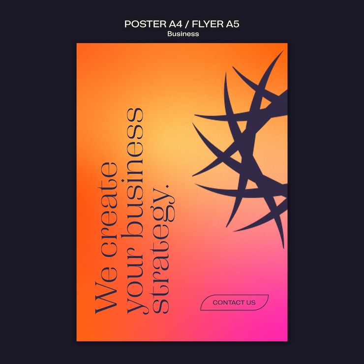 PSD gratuito plantilla de póster vertical degradado para negocios