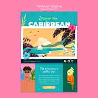 PSD gratuito plantilla de póster vertical de destino de viaje caribeño