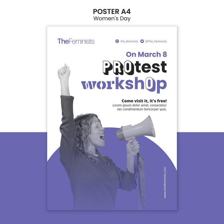 PSD gratuito plantilla de póster vertical para el día internacional de la mujer.
