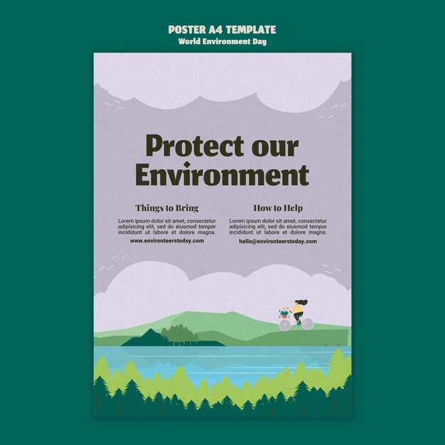 Plantilla de póster vertical del día mundial del medio ambiente