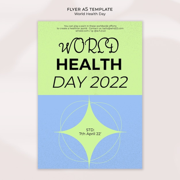 PSD gratuito plantilla de póster vertical para el día mundial de la salud