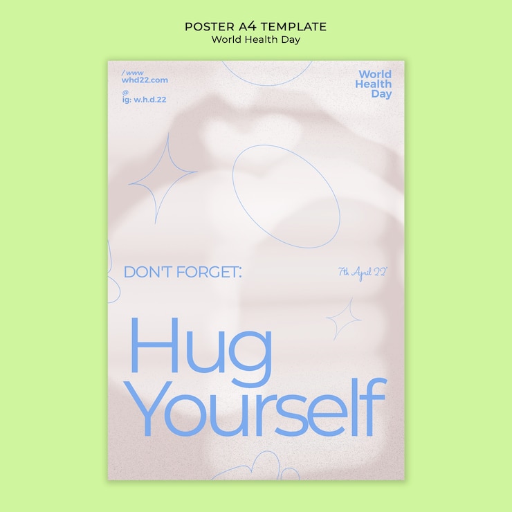 PSD gratuito plantilla de póster vertical para el día mundial de la salud
