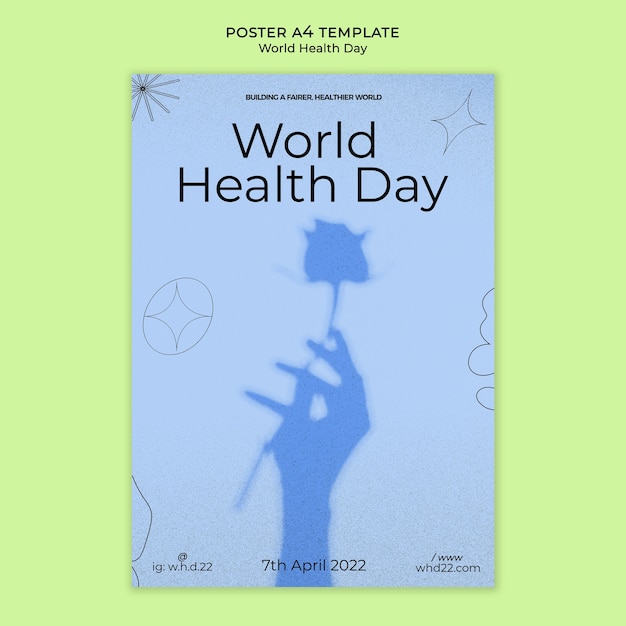 PSD gratuito plantilla de póster vertical para el día mundial de la salud