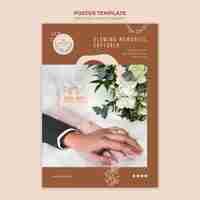 PSD gratuito plantilla de póster vertical para servicio de fotografía de bodas