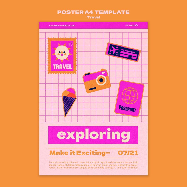PSD gratuito plantilla de póster de viaje