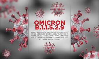 PSD gratuito plantilla de póster de virus omicron
