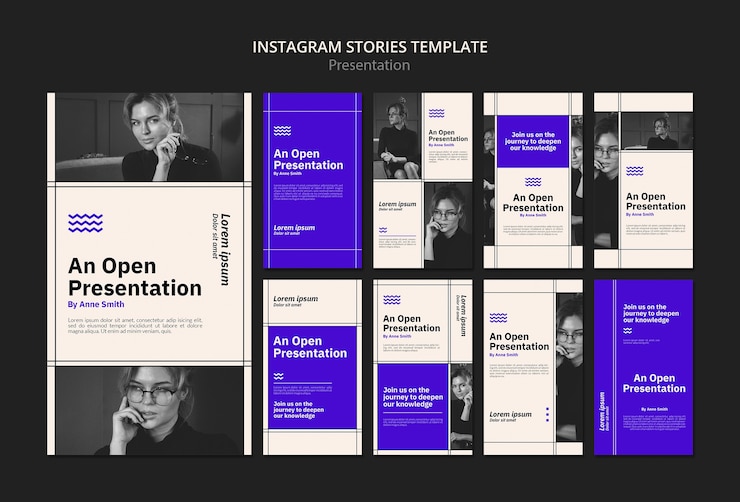PSD gratuito plantilla de presentación de historias de instagram de diseño plano