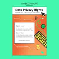 PSD gratuito plantilla de privacidad de datos degradados
