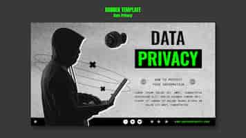 PSD gratuito plantilla de privacidad de datos de diseño plano