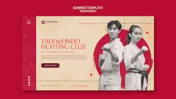 PSD gratuito plantilla de promoción de redes sociales de artes marciales de tawkwondo tradicional