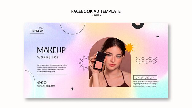 Plantilla de promoción de redes sociales de belleza con colores pastel degradados