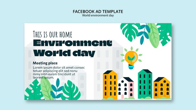 Plantilla de promoción de redes sociales para la celebración del día mundial del medio ambiente