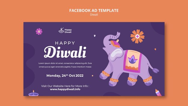 Plantilla de promoción de redes sociales de celebración del festival de diwali