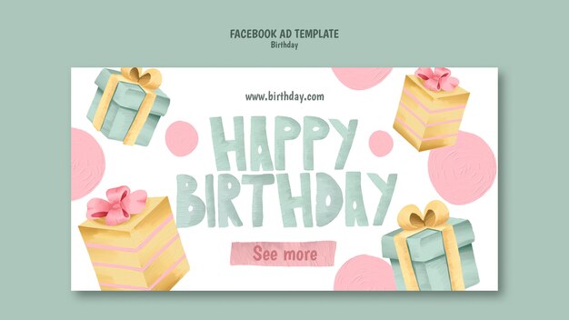 Plantilla de promoción de redes sociales para celebración de fiesta de cumpleaños