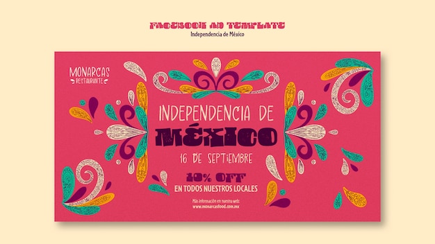 Plantilla de promoción de redes sociales para la celebración de la independencia de méxico