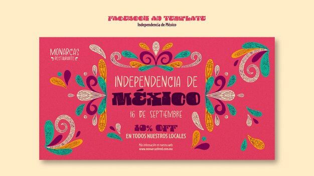 Plantilla de promoción de redes sociales para la celebración de la independencia de méxico