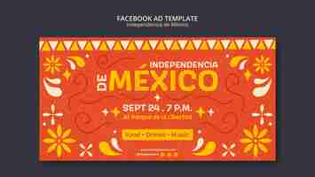 PSD gratuito plantilla de promoción de redes sociales de celebración de la independencia de méxico