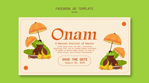 Plantilla de promoción de redes sociales para la celebración de onam