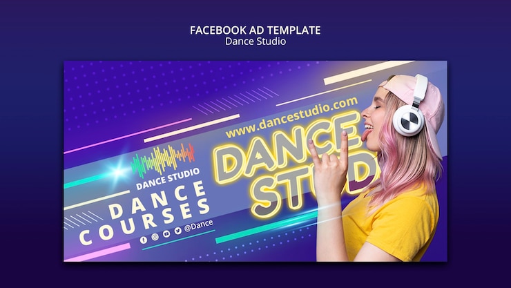 PSD gratuito plantilla de promoción de redes sociales de clases de estudio de baile