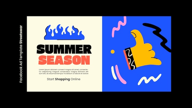 PSD gratuito plantilla de promoción de redes sociales para compras de moda streetwear