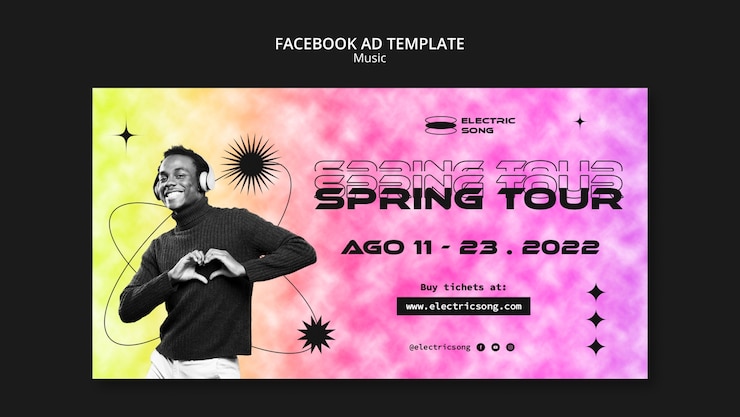 PSD gratuito plantilla de promoción de redes sociales degradada para músico
