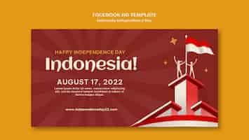 PSD gratuito plantilla de promoción de redes sociales del día de la independencia de indonesia