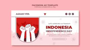 PSD gratuito plantilla de promoción de redes sociales del día de la independencia de indonesia