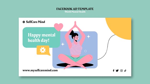 Plantilla de promoción de redes sociales del día mundial de la salud mental