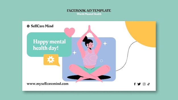 Plantilla de promoción de redes sociales del día mundial de la salud mental