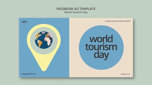 Plantilla de promoción de redes sociales del día mundial del turismo