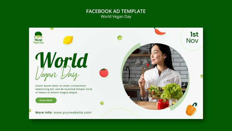 PSD gratuito plantilla de promoción de redes sociales del día mundial vegano