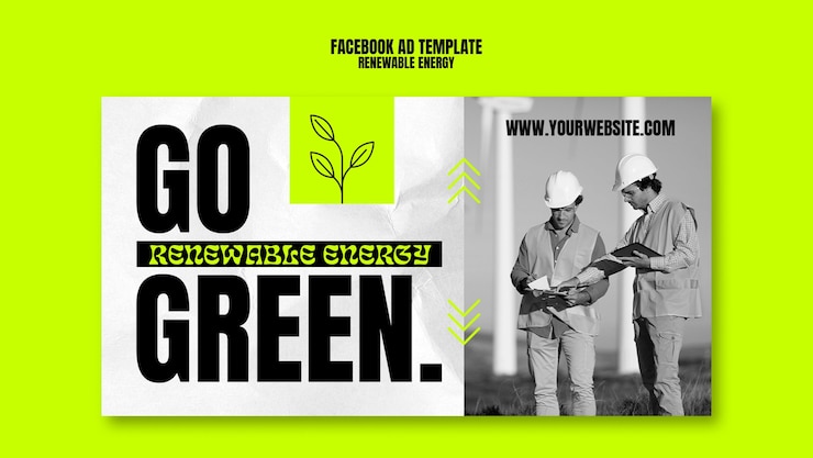 PSD gratuito plantilla de promoción de redes sociales de energía renovable