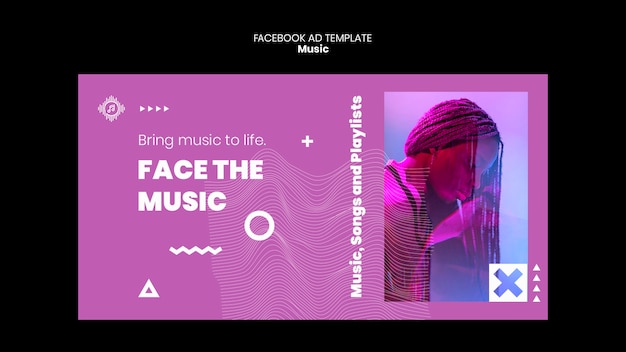 PSD gratuito plantilla de promoción de redes sociales para escuchar música