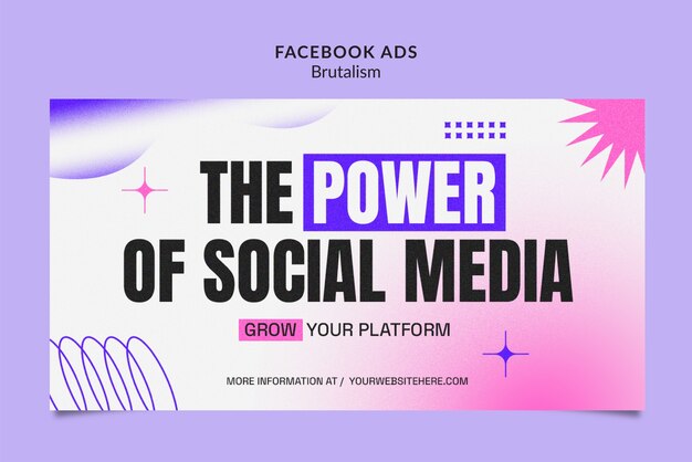 Plantilla de promoción de redes sociales en estilo brutalismo