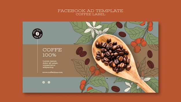 Plantilla de promoción de redes sociales para etiqueta de café