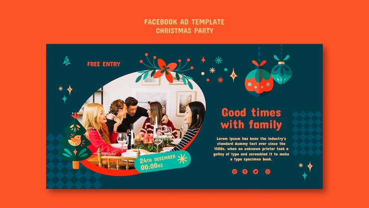 PSD gratuito plantilla de promoción de redes sociales de fiesta de navidad