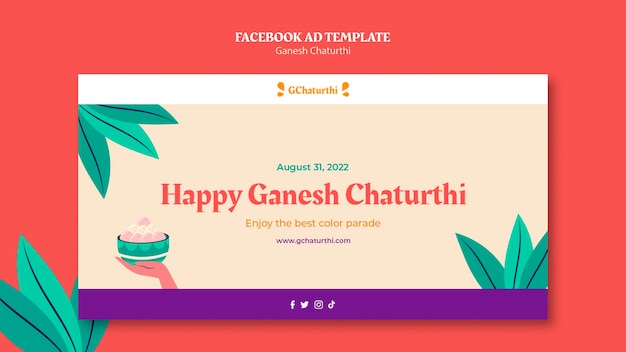 PSD gratuito plantilla de promoción de redes sociales de ganesh chaturthi