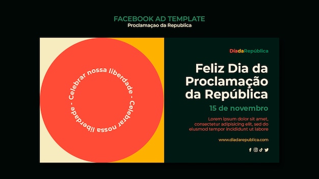 Plantilla de promoción de redes sociales geométricas para la celebración de proclamacao da republica