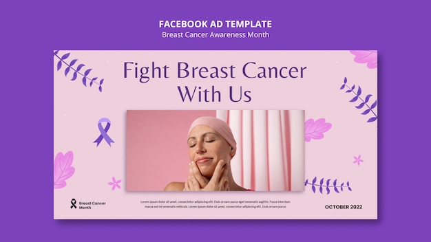 PSD gratuito plantilla de promoción de redes sociales del mes de concientización sobre el cáncer de mama