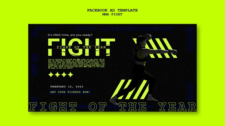 PSD gratuito plantilla de promoción de redes sociales para mma box fight