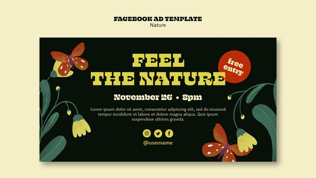 Plantilla de promoción de redes sociales de naturaleza