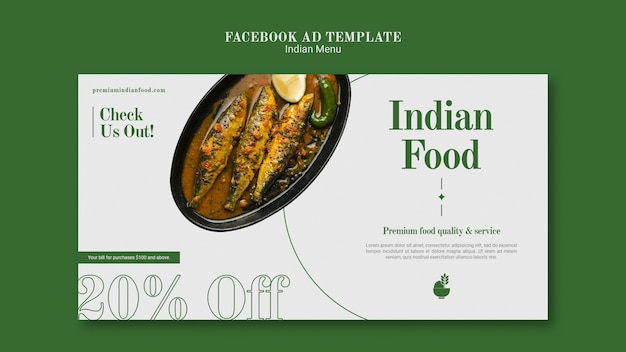 PSD gratuito plantilla de promoción de redes sociales de negocios y restaurante de comida india