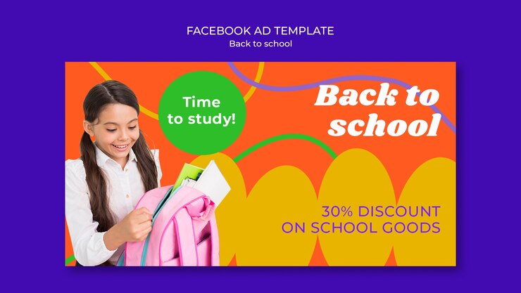 PSD gratuito plantilla de promoción de redes sociales de regreso a la escuela con flores de doodle
