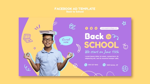 Plantilla de promoción de redes sociales de regreso a la escuela
